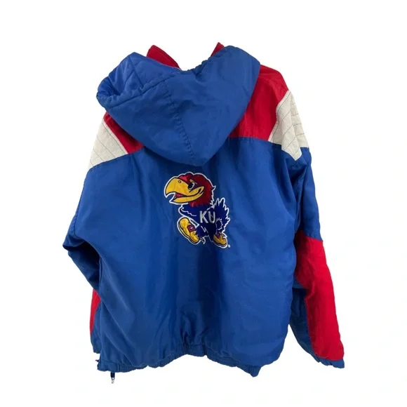 KU University of Kansas VTG Starter jacket coat pullover puffer sports outdoor - Picture 2 of 15